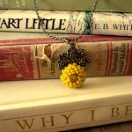 mustard yellow flower necklace