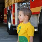fire truck and toddler