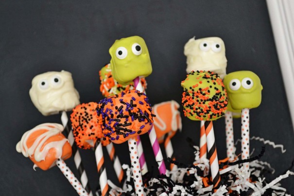 candy covered marshmallow pops