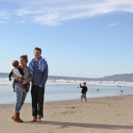 family at beach