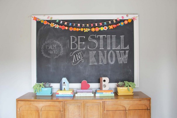 be still and know chalk art