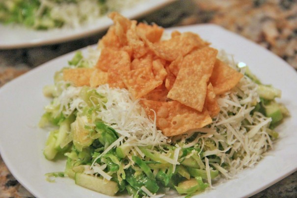 shaved brussel sprout salad