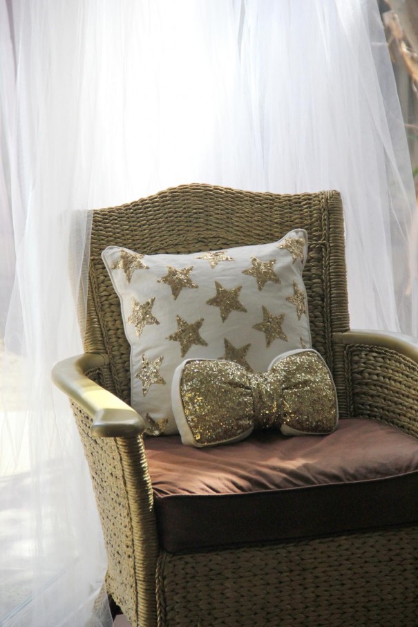 gold baby shower chair