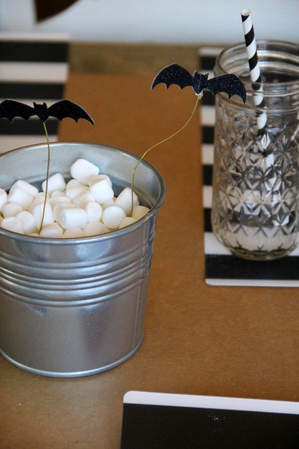 bats and marshmallow centerpieces
