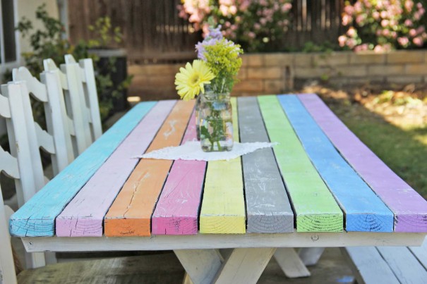 picnic table painted