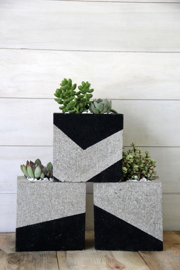 diy cinder block planter for succulents