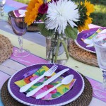 floral dinner party place setting