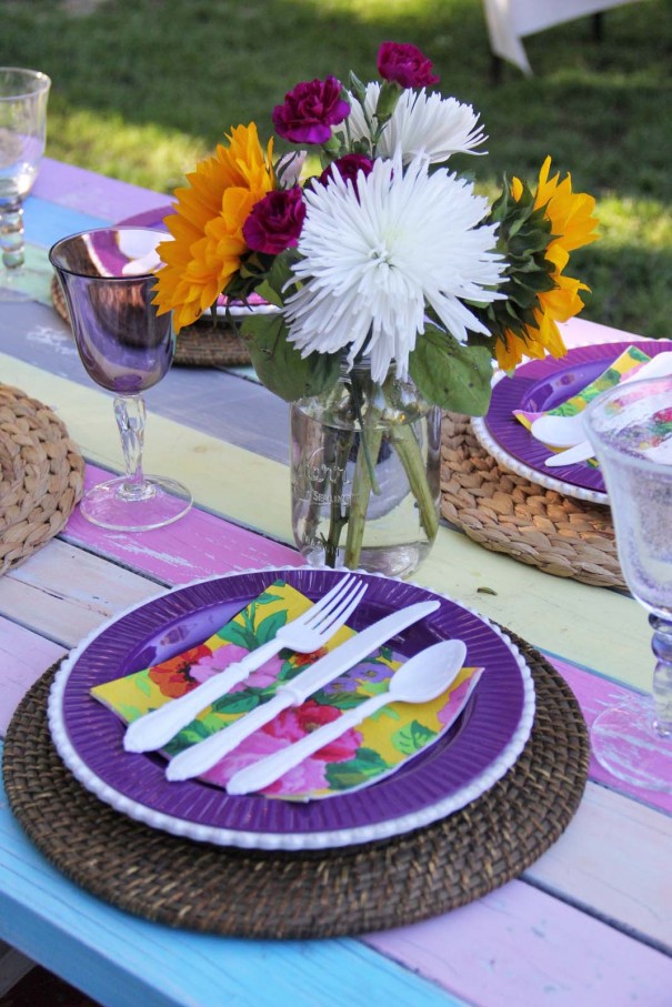 floral dinner party place setting