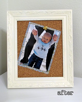 Revamped Picture Frames DIY: push pin bonus - craft - Little Miss Momma