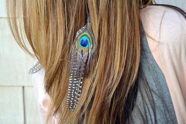 Feather extension headband