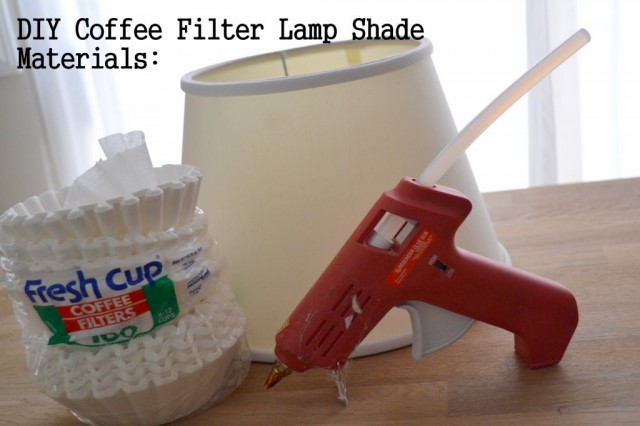 Coffee filter lamp shade supplies