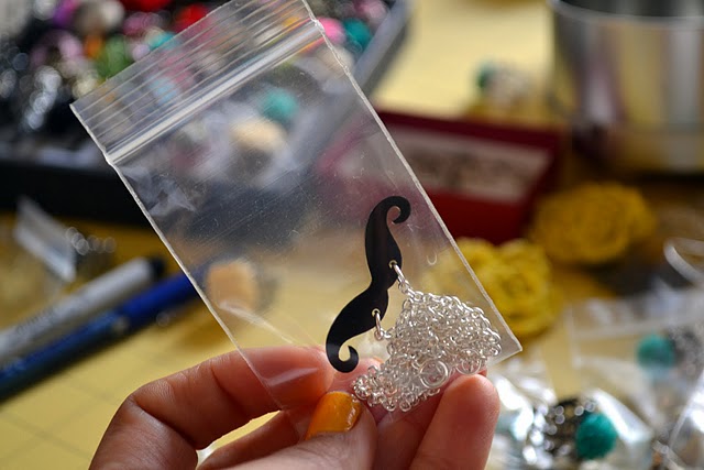 Little Miss Momma mustache necklace