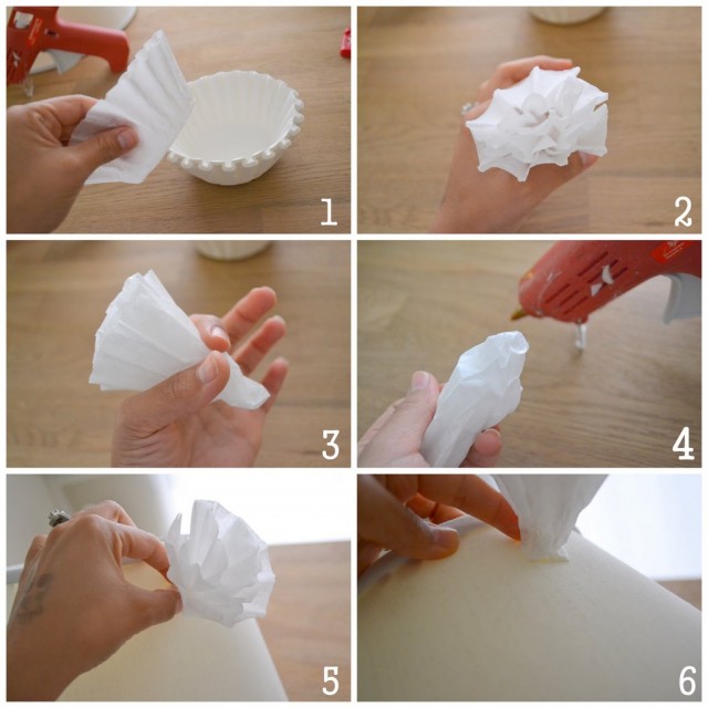 coffee filter lamp shade tutorial