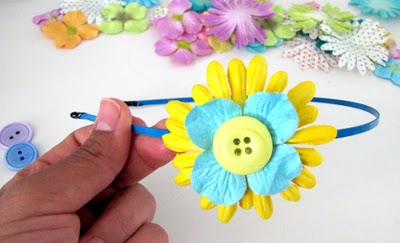 Paper Flower Spring Headband Tutorial - craft - Little Miss Momma