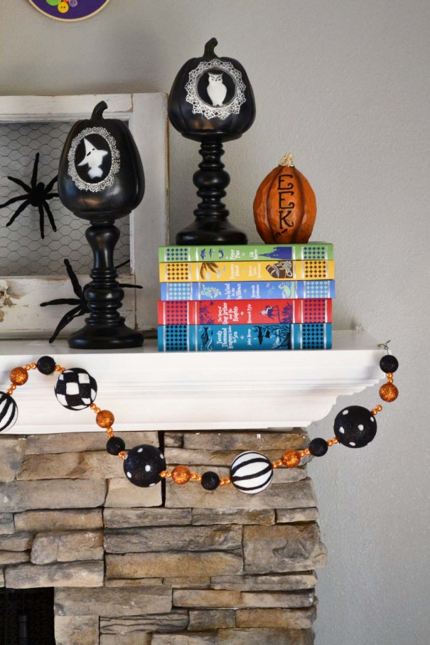 halloween fireplace decor