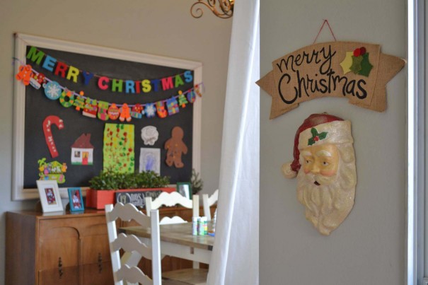 burlap merry christmas banner