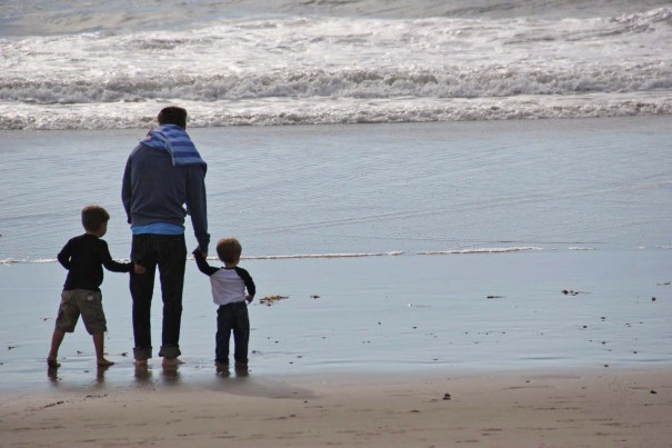 boys at the beach