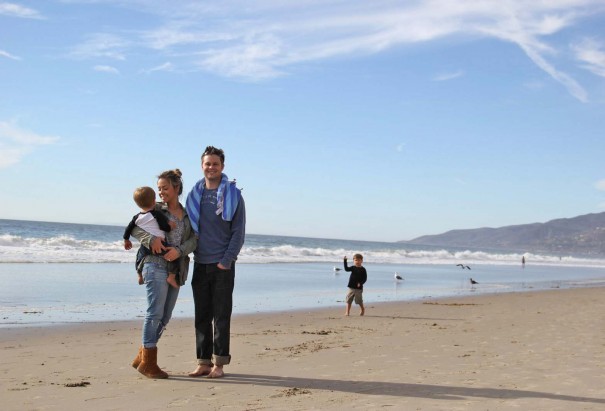 family at beach