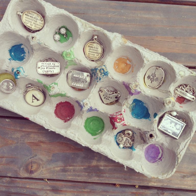 Egg Carton Jewelry Holder Kids DIY craft Little Miss Momma