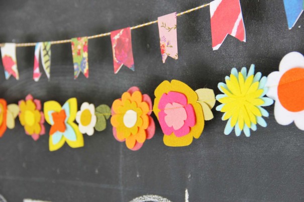 felt flower garland