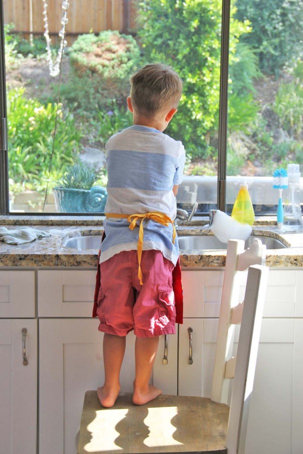 wesley doing dishes