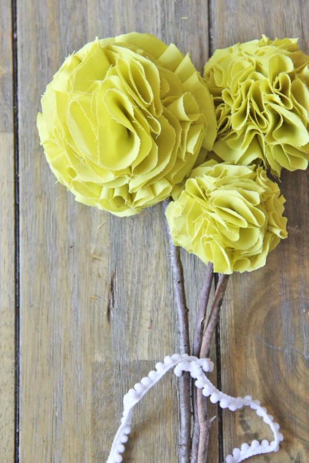 fabric pom pom flowers