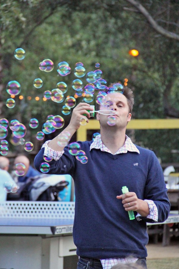 ben blowing bubbles