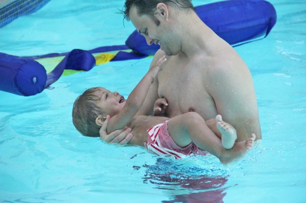 sawyer in pool