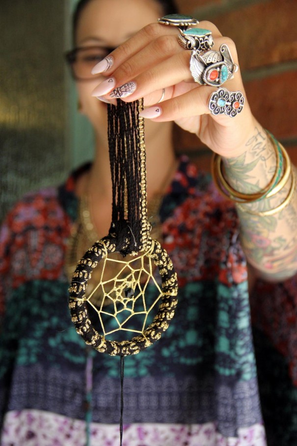 black and gold dream catcher