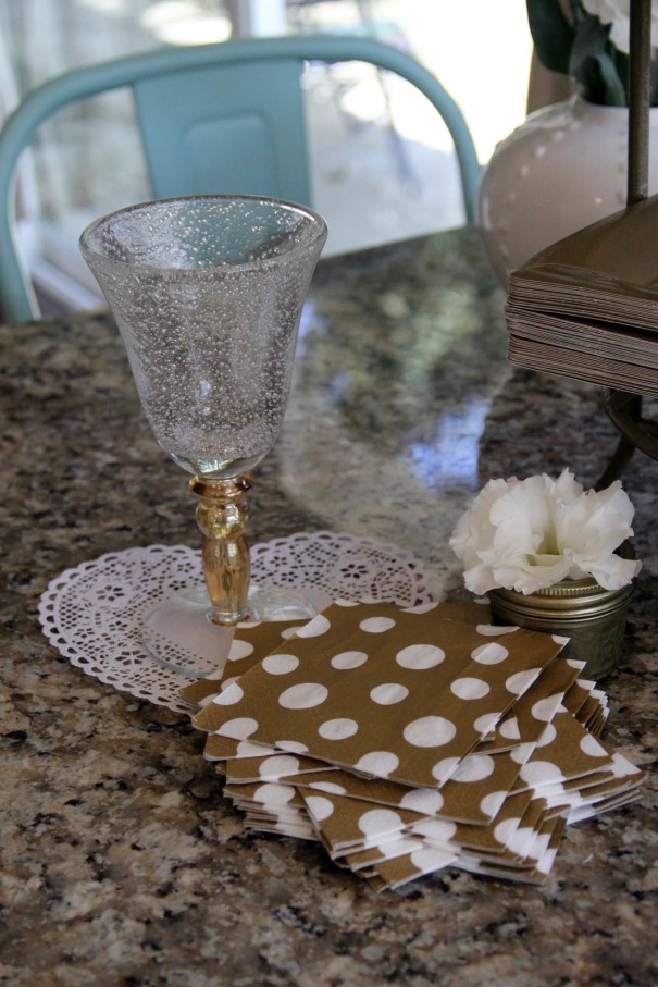 gold polka dot napkins