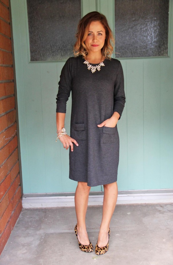 ponte gray dress