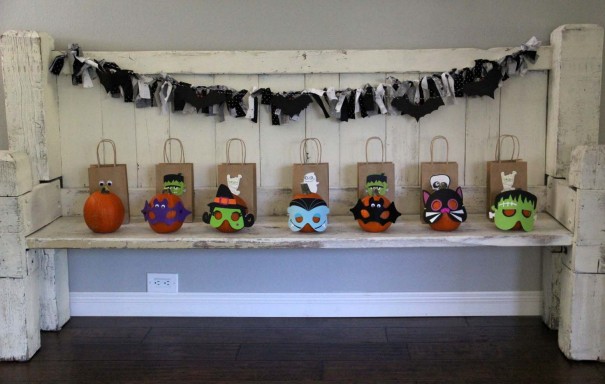 pumpkins with masks