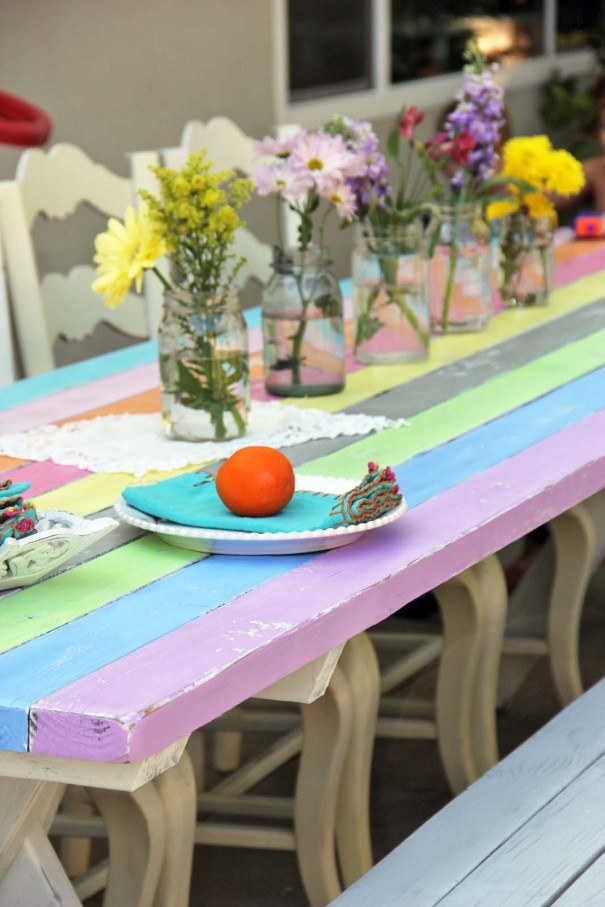 refinished picnic table